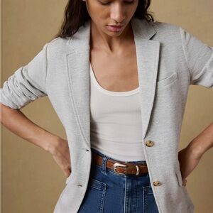 Faherty Light Gray Knit Blazer